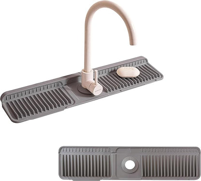 Faucet Mat for Kitchen Sink, Snap-On Design & 7°slope Fast Drain, Folding Sink