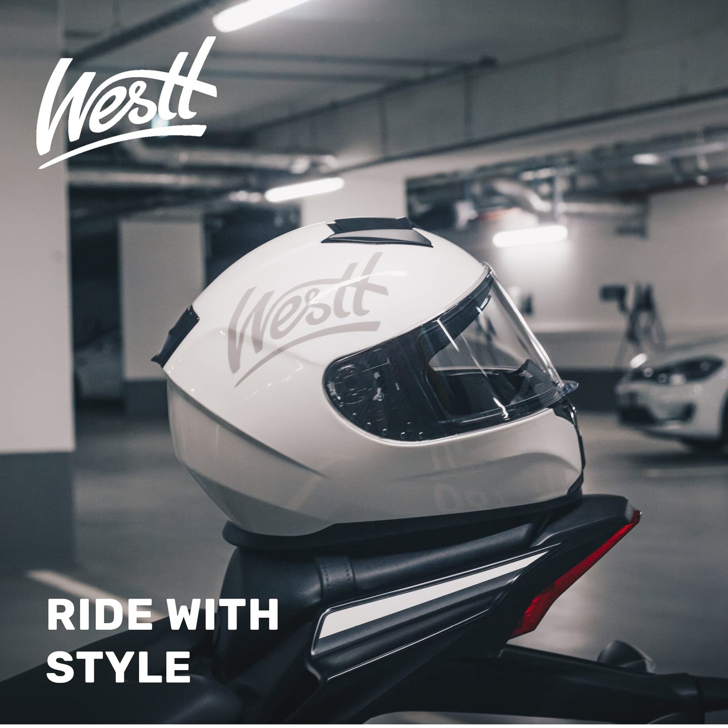 Westt Motorcycle Helmets Full Face Helmets - Street Bike Helmet with Dual Visor DOT Approved for Men Women Adults Compact Lightweight Storm X Grey Black White (Grey, L (23.23-23.62 in))