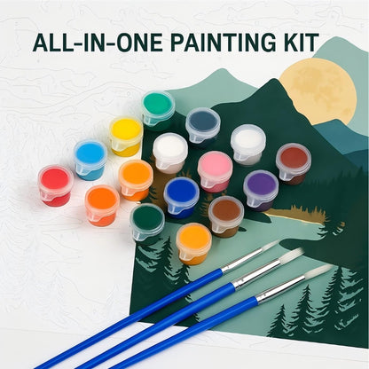 Sunny Alley Paint by Numbers Kit for Adults - DIY Woman in Orange Dress with Flowers Painting on Canvas 16x20 Inches, Acrylic Paint Set, Suitable for Beginners, Art for Decoration or Gifts, Unframed