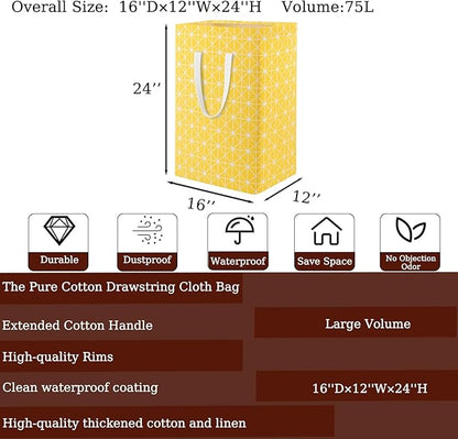 Waterproof Laundry Hamper Collapsible Laundry Basket Leather Handle Laundry Bag