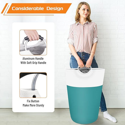 BlissTotes 115L Laundry Basket, Freestanding Laundry Hamper, Collapsible Dirty