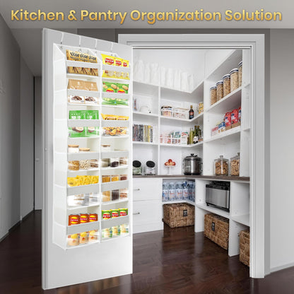 HOMELUX THEORY UPGRADED 6 Tiers Over The Door Organizer Hanging - 100D EXTRA THICK & 50lbs HUGE CAPACITY, 12 Side Mesh Pockets Over The Door Shoe Organizer, Hanging Closet Organizer (Light Gray, XL)