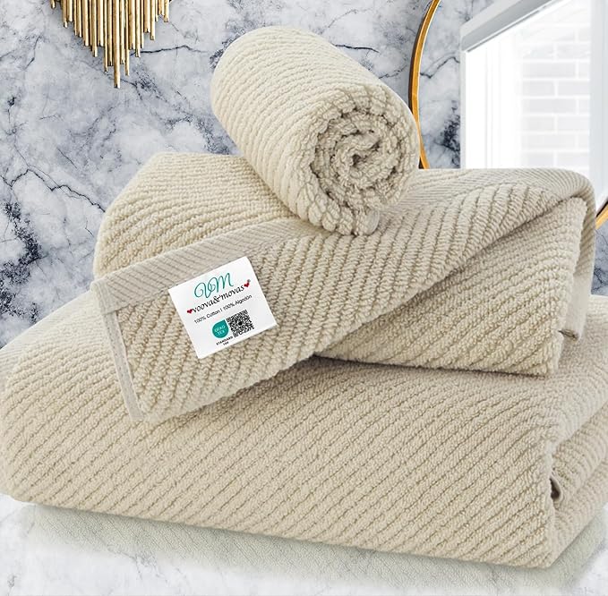 VOOVA & MOVAS Beige Towels for Bathroom