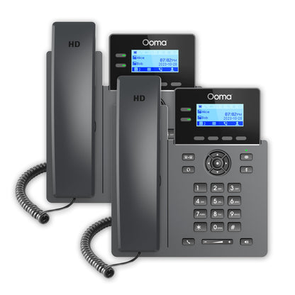 Ooma 2-Pack Provisioned 2602 Office IP Desk Phones for use with Ooma Office Cloud-Based VoIP. Virtual Receptionist, Desktop/Mobile App, Videoconferencing. Subscription Required.