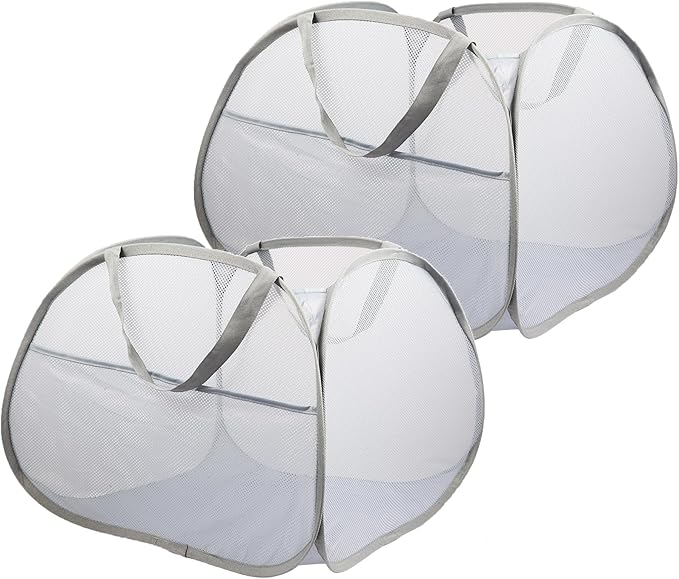 2 Pack Collapsible Laundry Baskets, 90L Large Foldable Laundry Basket, Durable