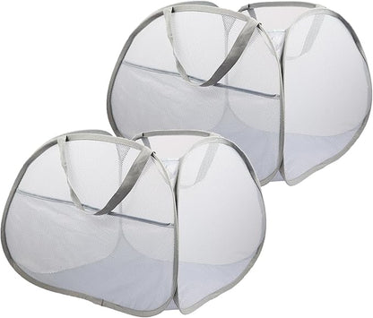 2 Pack Collapsible Laundry Baskets, 90L Large Foldable Laundry Basket, Durable
