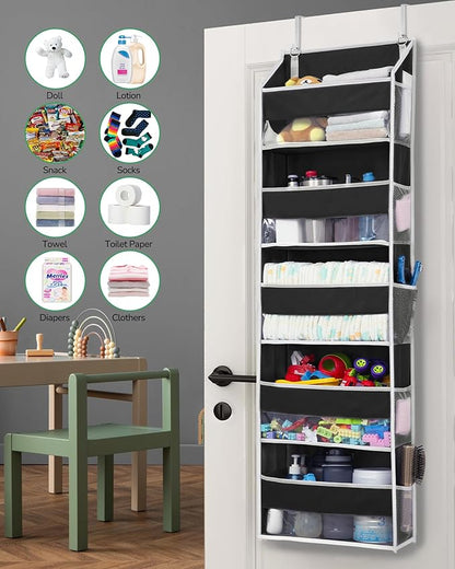 ULG 1 Pack Over The Door Organizer – 5 Shelf Door Organizer Hanging & 10 Side