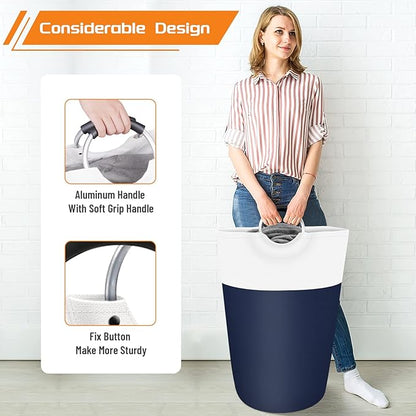 BlissTotes 75L Laundry Basket, Freestanding Laundry Hamper, Collapsible Dirty