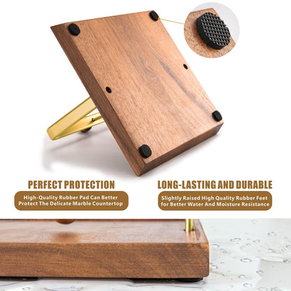 Wood Napkin Holder for Table, Square Tabletop Napkin Dispenser with Sophisticatedly Metal Center Bar, Cocktail Napkin Holder for Home, Kitchen, Office, Restaurant, Hotel, Cafe, Bar