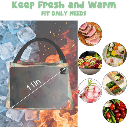 ainori Black Panther Insulated Lunch Box for Fantasy Lovers,Reusable Tote Bag with Mystical Forest,Portable Lunchbox Handbag,Makeup Bags Organizer Gifts for Work Office Travel Picnic,11x6.3x6.7in