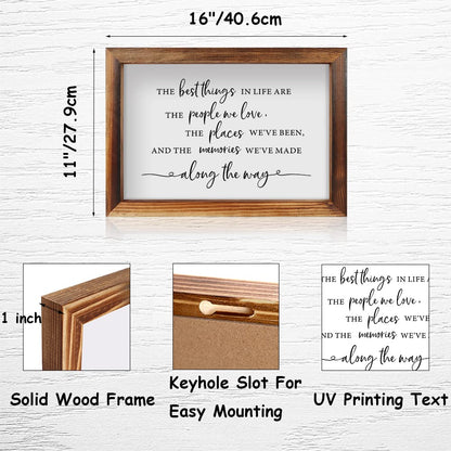 CHDITB The Best Things In Life Framed Wood Sign Plaque(16"×11"), Wooden Wall Table Sign with Scripture Bible Verse Quotes, Vintage Family Sign Housewarming for Home Bedroom Farmhouse Guest Room