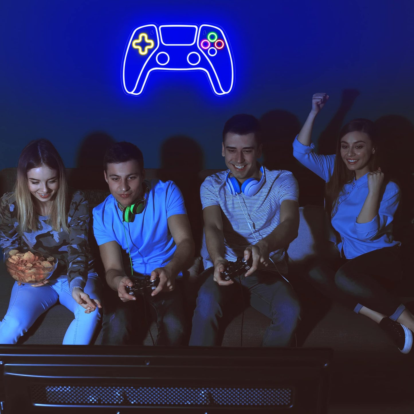 Kavaas Gamer Neon Sign, Game Controller LED Sign for Gaming Room Decor - Game Neon Sign for Teen Boy Room Decor - Best Gamer Gifts for Boys, Kids
