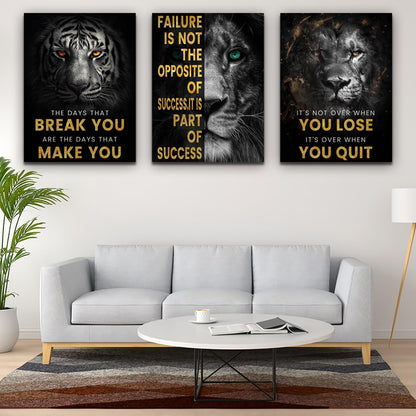 Inspirational Motivational Posters - Framed Canvas Art Set for Office, Living Room, Bedroom - (36''W x 16''H)