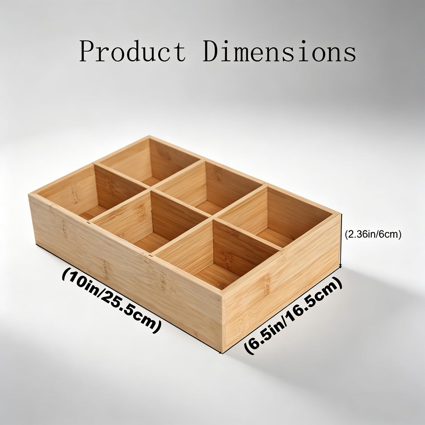 Ninebendstreams 2 Pack Bamboo Desk Organizer with Adjustable Dividers, Modular Wooden Storage Trays for Tea Bags, Snacks, Makeup Office Supplies Drawer Organizer Set for Home & Kitchen