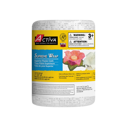 ACTIVA Supreme Wrap – The Premium Plaster Cloth for Art and Craft Modeling, Casting and Sculpture - 4" x 15' 1 Roll