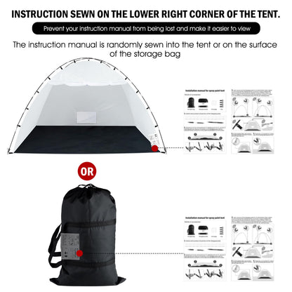 Portable Paint Booth Tent,Siebwin 10(L)x10(W)x6.2(H)ft Spray Paint Tents with Built-in Floor & Mesh Screen & Windproof Hooks, Painting Tent Station for Furniture DIY Hobby Tool, Spray Paint Shelter