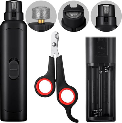 Lasnten 2 Pcs Bird Nail Grinder with Clipper Bird Nail Trimmer File Pet Grooming Tool for Parrot Budgerigars Parakeets Myna Conure Finches Lovebirds(Black)