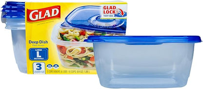 Glad GladWare Deep Dish Food Storage Containers, Large Rectangle