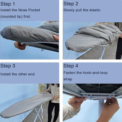 Ironing Board Cover and Pad, Small Size 13x43, Thick Padding, Elastic Edge