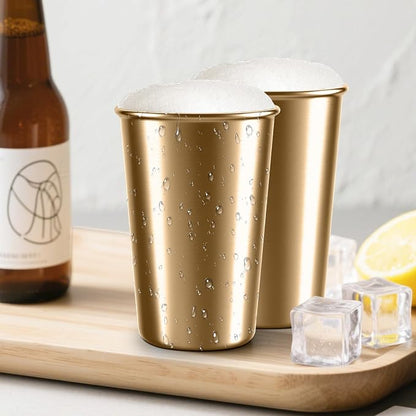 5 Pack 10 oz Stainless Steel Pint Cups,Stainless Steel Cup,Pint Cup Tumbler，water Tumbler,Stackable,Reusable,BPA Free