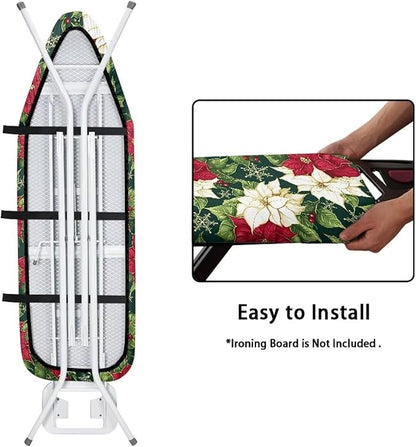 Christmas Floral 54 x 15 Ironing Board Cover Standard Full Size Elastic Edge