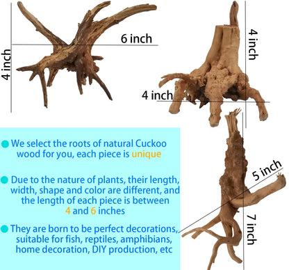 Vmiapxo 8 Pieces Natural Driftwood for Aquarium Decor, Assorted Sinkable Spider Wood, Reptile Drift Wood Branches Fish Tank Decorations (4''-6'')