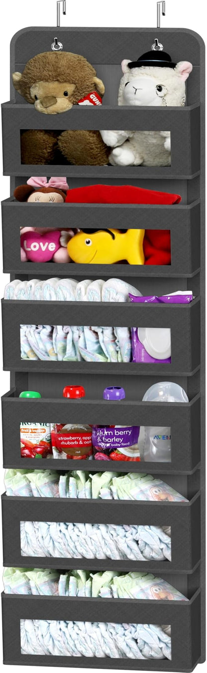 Simple Houseware 6 Clear Window Pocket Over Closet Door Storage Hanging