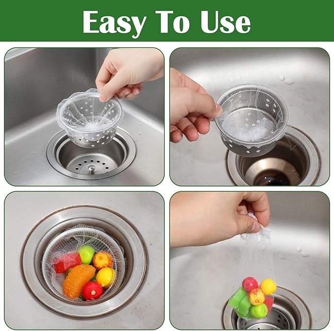 400 Pcs Disposable Mesh Sink Strainer Bags, Kitchen Sink Strainer Mesh Bag