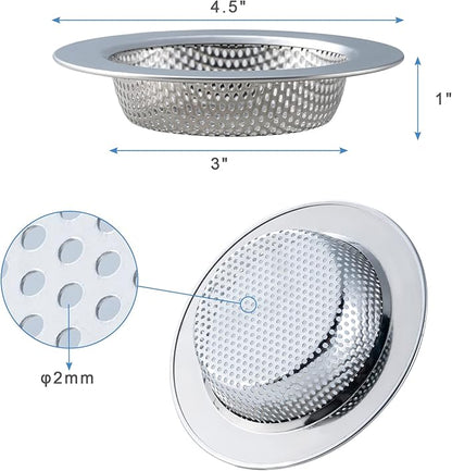 2 Pcs Sink Strainer for Most Kitchen Sink Drain Basket, Upgraded Double-Layer