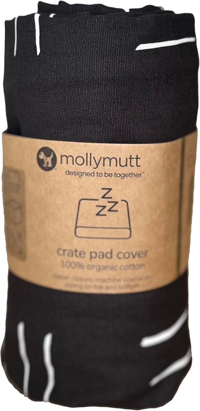 Molly Mutt Dog Crate Pad Cover, GOTS-Certified 100% Organic Cotton Canvas Mat for Dog or Puppy Crate Bed, Durable, Washable & Free of Harmful Chemicals, Pre-Shrunk, 30"x21"x2.5", Dreams