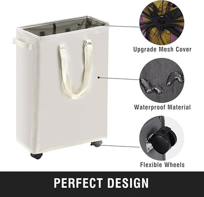 Slim Rolling Laundry Basket, Slim Laundry Hamper