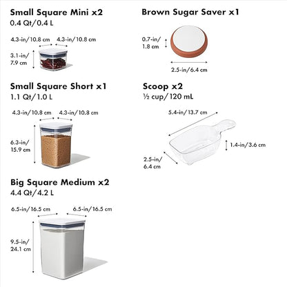 OXO Good Grips 8-Piece Baking Essentials POP Storage Container Set