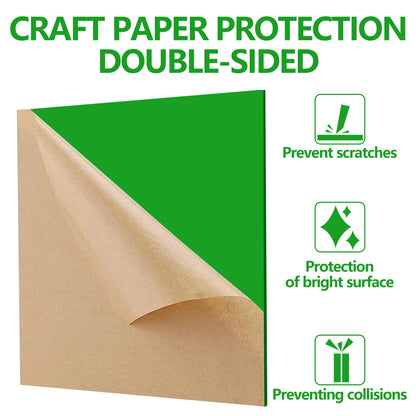 Frddiud 3 Pcs Green Transparent Acrylic Sheets, 12 x 12 x 1/8 Inch Laser Cutting Sheets for DIY Projects, Crafts, Art Display, Signs