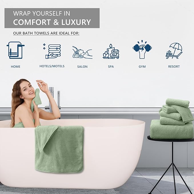 Hand Towels Set 2 Pack-16“x31”, Ultra Soft Microfibers Bathroom Towel Set
