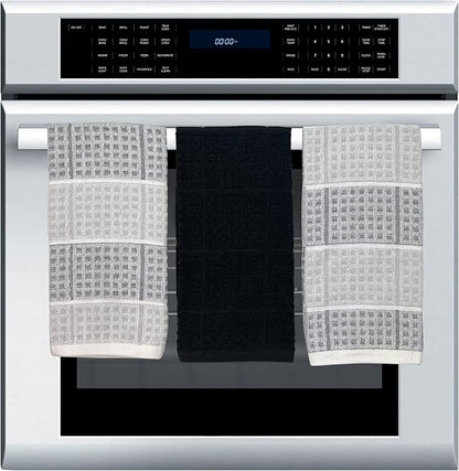 Black Gray Kitchen Dish Towels- Set of 3 100% Cotton Cloth Soft Cleaning Drying