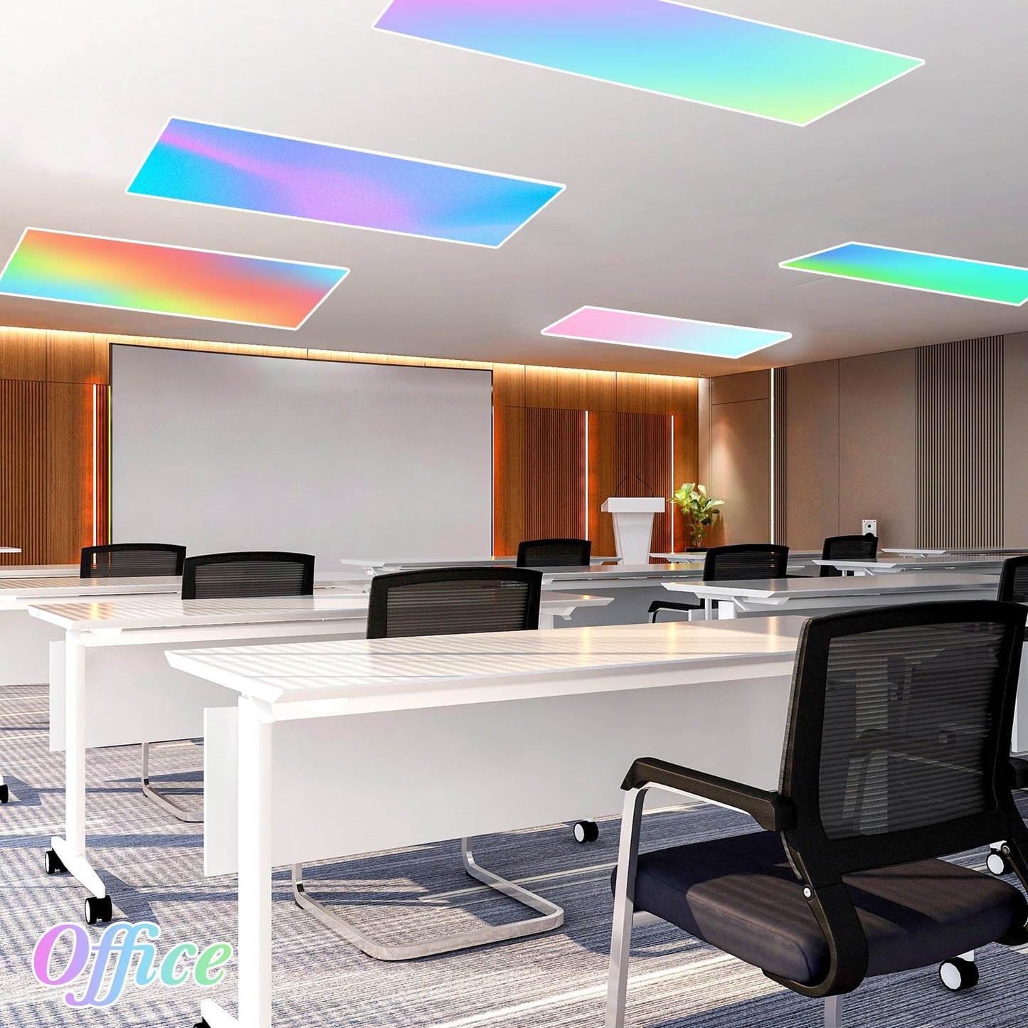 VIHOSE 6 Pcs Fluorescent Light Covers for Ceiling Lights Classroom Magnetic Light Covers Classroom Filters Office School Drop Ceiling, 4 x 2 ft(Neon)