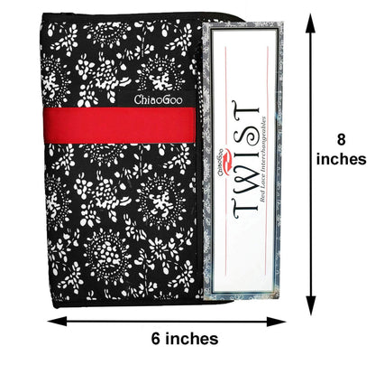ChiaoGoo Twist Red Lace 5-Inch Large 7500-L Interchangeable Circular Knitting Needle Set, Sizes US 9, 10, 10.5, 11, 13, 15, Stainless Steel with 3 Cords with Project Bag