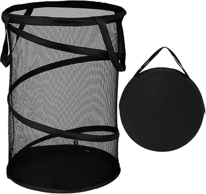 BATTOO Black X-Large Collapsible Laundry Basket Foldable Mesh Pop Up Hamper