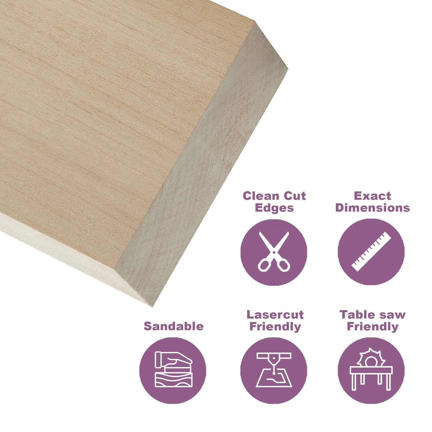 Basswood Carving Blocks Large 4x4x2 inch Wood Blanks DIY Wood Signs for Crafts by Craftiff