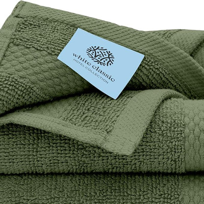 White Classic Luxury Cotton Washcloths 13x13 Inch