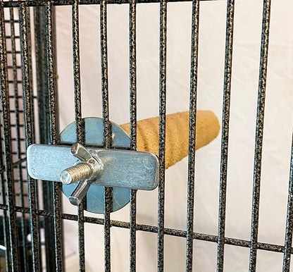 Polly's Pastels Nail Trimming & Beak Conditioning Safety Perch for Cockatiels, Cockatoos, Macaws, Parakeets, Budgies, Parrots and All Other Birds (Brown, Medium-1 1/4" Dia. x 8" Long)