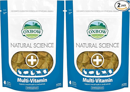 Oxbow Natural Science Multi-Vitamin,High Fiber Supplement for Rabbits & Guinea Pigs,Made with Timothy Hay,Multi-Pet Households,Omega 3 & 6 Fatty Acids,Made in USA,4.2 oz Bag,(Pack of 2)