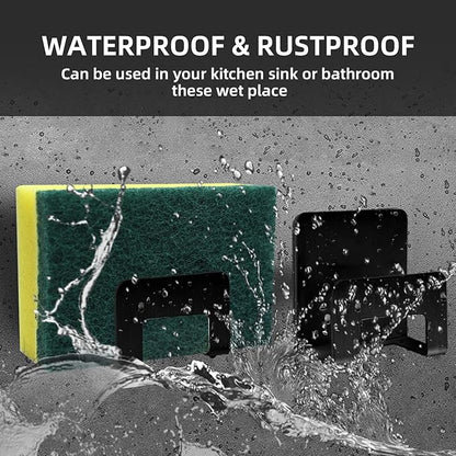 2Pcs Sponge Holder for Kitchen Sink, Premium SUS304 Stainless Steel Waterproof