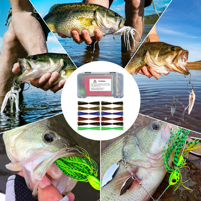 FREE FISHER 148Pcs Spinner Making Kit Spinner Blades, Spoon, Jig Head Spinner Shaft, Silicone Jig Skirts, Fishing Beads, Swivels, Clevis U-Shaped Links for Spinnerbaits DIY Making Kit for Bass Trout