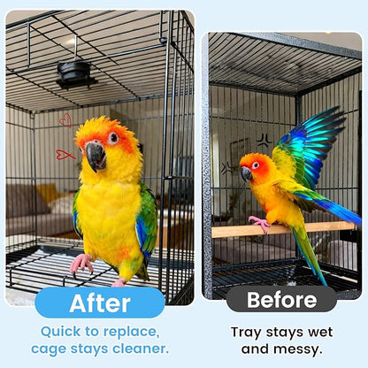 23.6x16.9in Bird Cage Liners - 100 Sheets Pre-Cut Disposable Cage Tray Liners, High Absorbent Non-Woven Pads for Parrots, Cockatiels and Small Animals