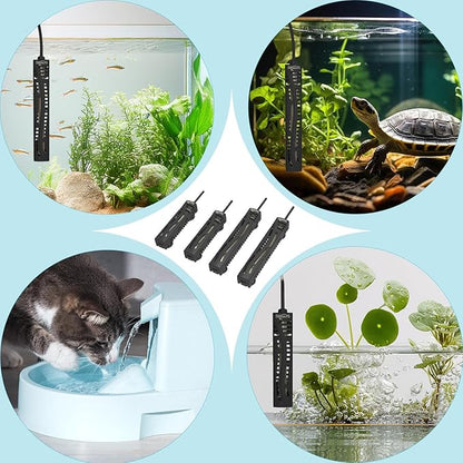 SEAOURA Small Aquarium Heater, 50W Mini Fish Tank Heater, Adjustable Submersible Aquarium Heater with External Digital Controller for Turtle, Betta, Freshwater, Saltwater, 5-15 Gallon