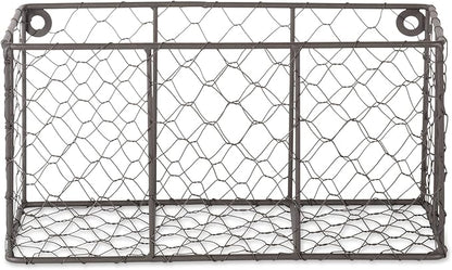 DII Chicken Wire Collection Farmhouse Vintage Wall Baskets, Small Basket