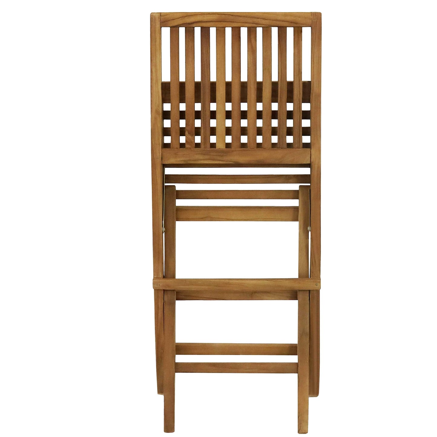 Sunnydaze Foldable Teak Wood Outdoor Chairs – Folding Patio Chair Set of 2 for Deck or Balcony – Wooden Teak Furniture with Light Finish