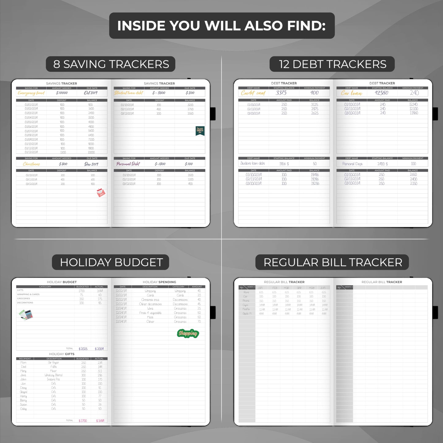 Clever Fox Budget Planner - Expense Tracker Notebook. Monthly Budgeting Organizer, Finance Logbook & Accounts Book, Bill Tracker, A5 (Black)