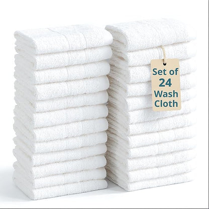 Casa Platino White Washcloths 24 Pack